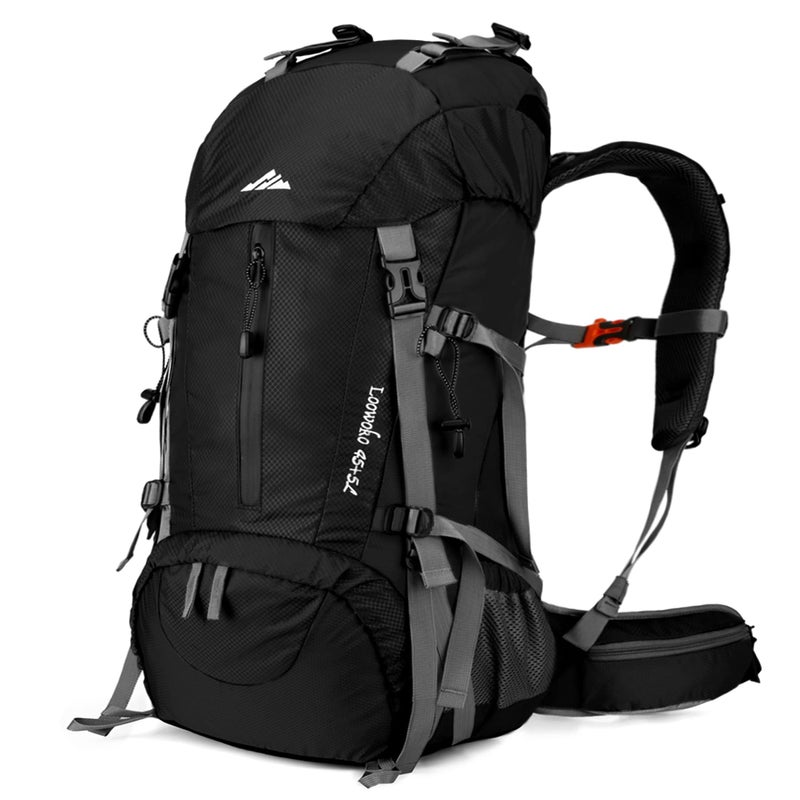 Loowoko 50L Hiking Backpack, Waterproof Camping Essentials Bag with Rain Cover, 45+5 Liter Lightweight Backpacking Back Pack - Image 1